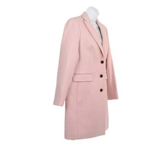 J Crew Petite Parke Ladies Topcoat Coat Pink Wool - Picture 3 of 5